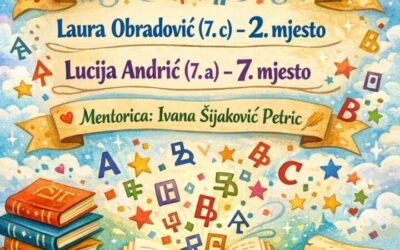 Rezultati Županijskoga natjecanja iz hrvatskoga jezika