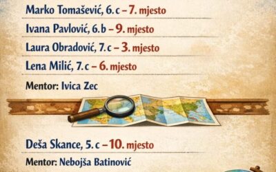 Rezultati Županijskoga natjecanja iz geografije